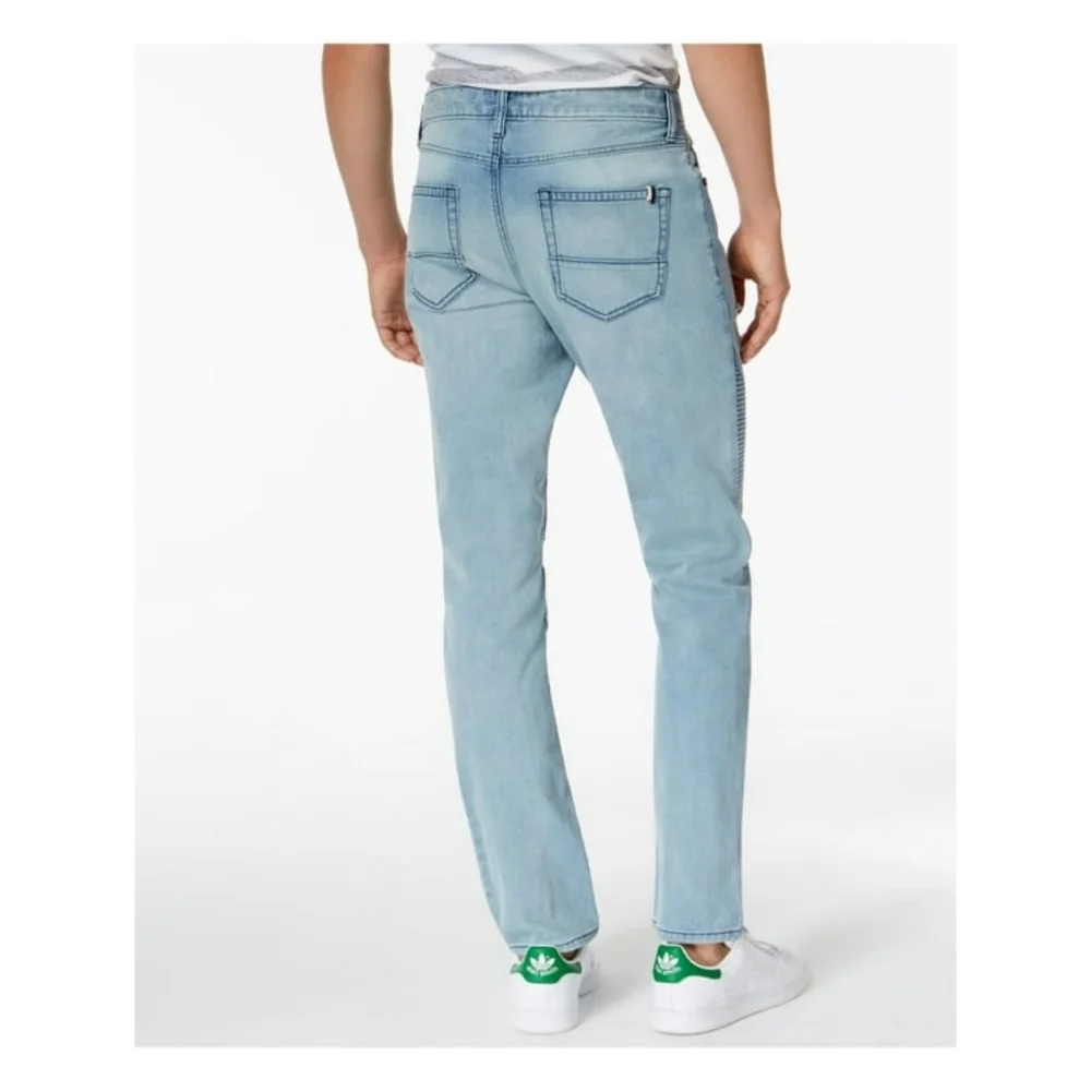 AMERICAN RAG Mens Light Blue Stretch, Slim Fit Stretch Jeans W33/ L30